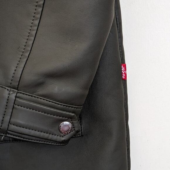 Levi's Rainy Days Rubberized Hooded Rain Jacket in Olive Green, Size Large - Picture 10 of 15